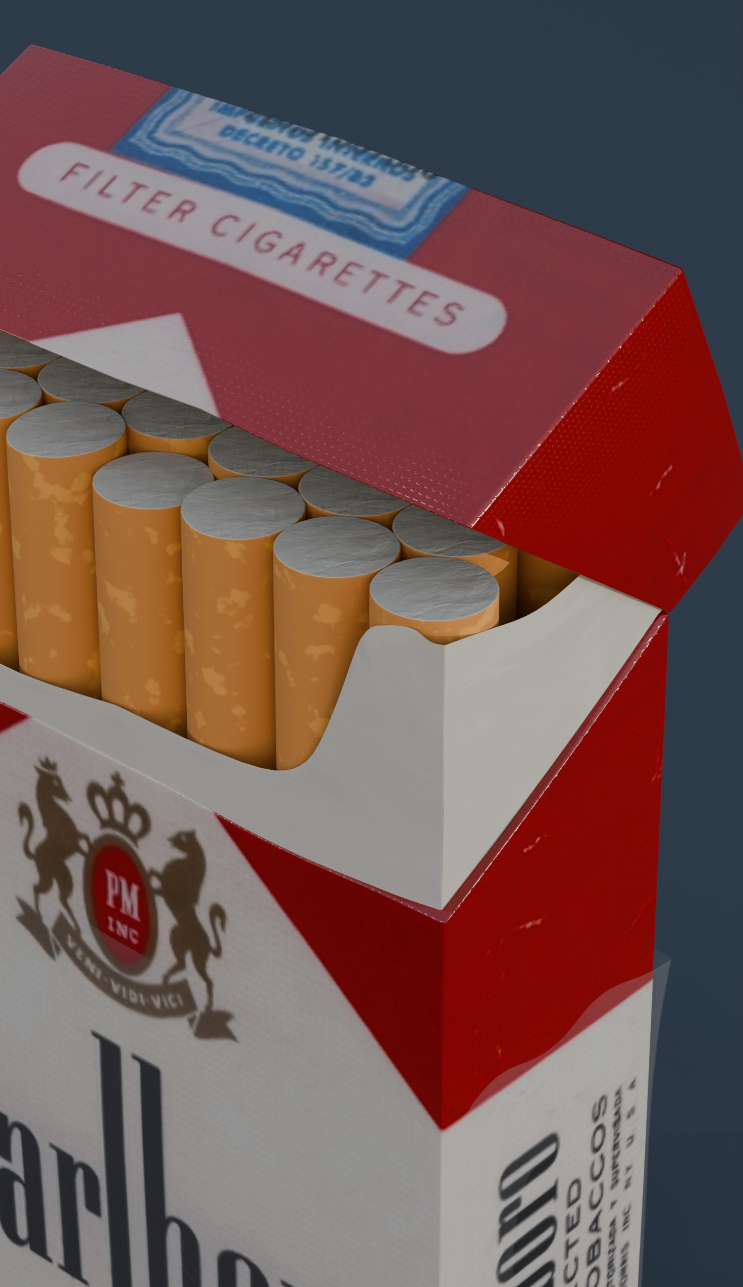 Cigarette pack angle